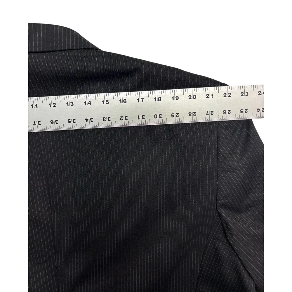 Stafford 52R 44x30 Black Pinstripe 2pc Pant Suit 100% Wool Classic Fit Mens
